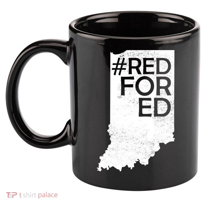 Red For Ed Indiana 11oz C Handle Ceramic Mug