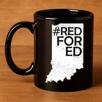 Red For Ed Indiana 11oz C Handle Ceramic Mug
