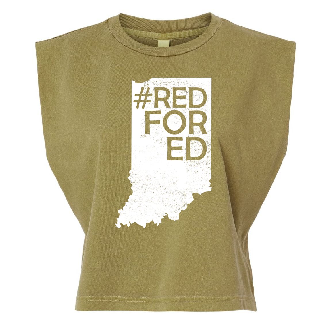 Red For Ed Indiana Garment-Dyed Women's Muscle Tee