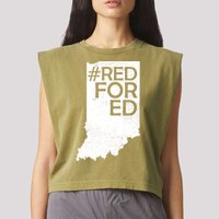 Red For Ed Indiana Garment-Dyed Women's Muscle Tee