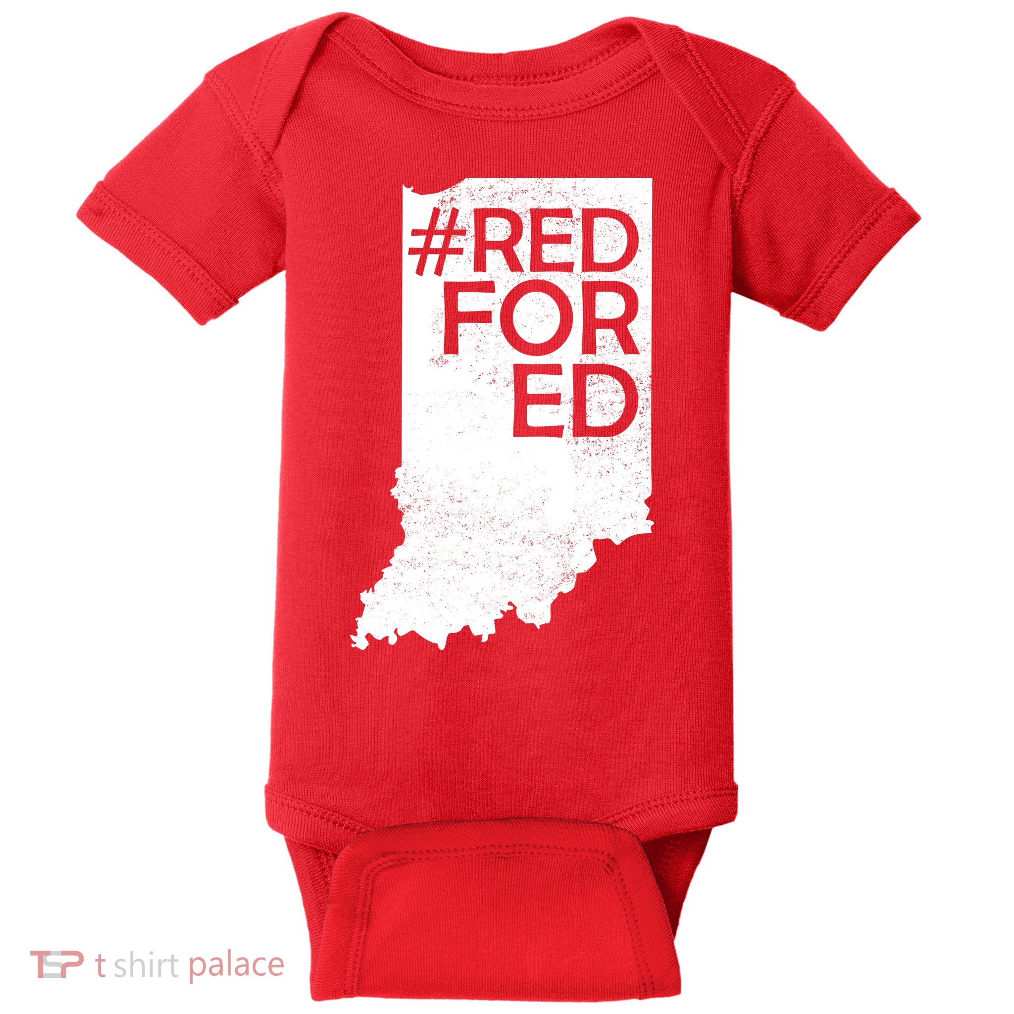Red For Ed Indiana Baby Bodysuit