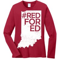 Red For Ed Indiana Ladies Long Sleeve Shirt