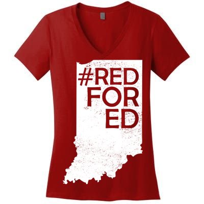 Red For Ed Indiana Women's V-Neck T-Shirt