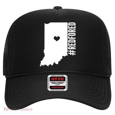 RED For ED Indiana Education High Crown Mesh Back Trucker Hat