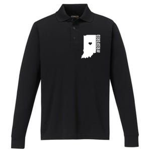 RED For ED Indiana Education Performance Long Sleeve Polo