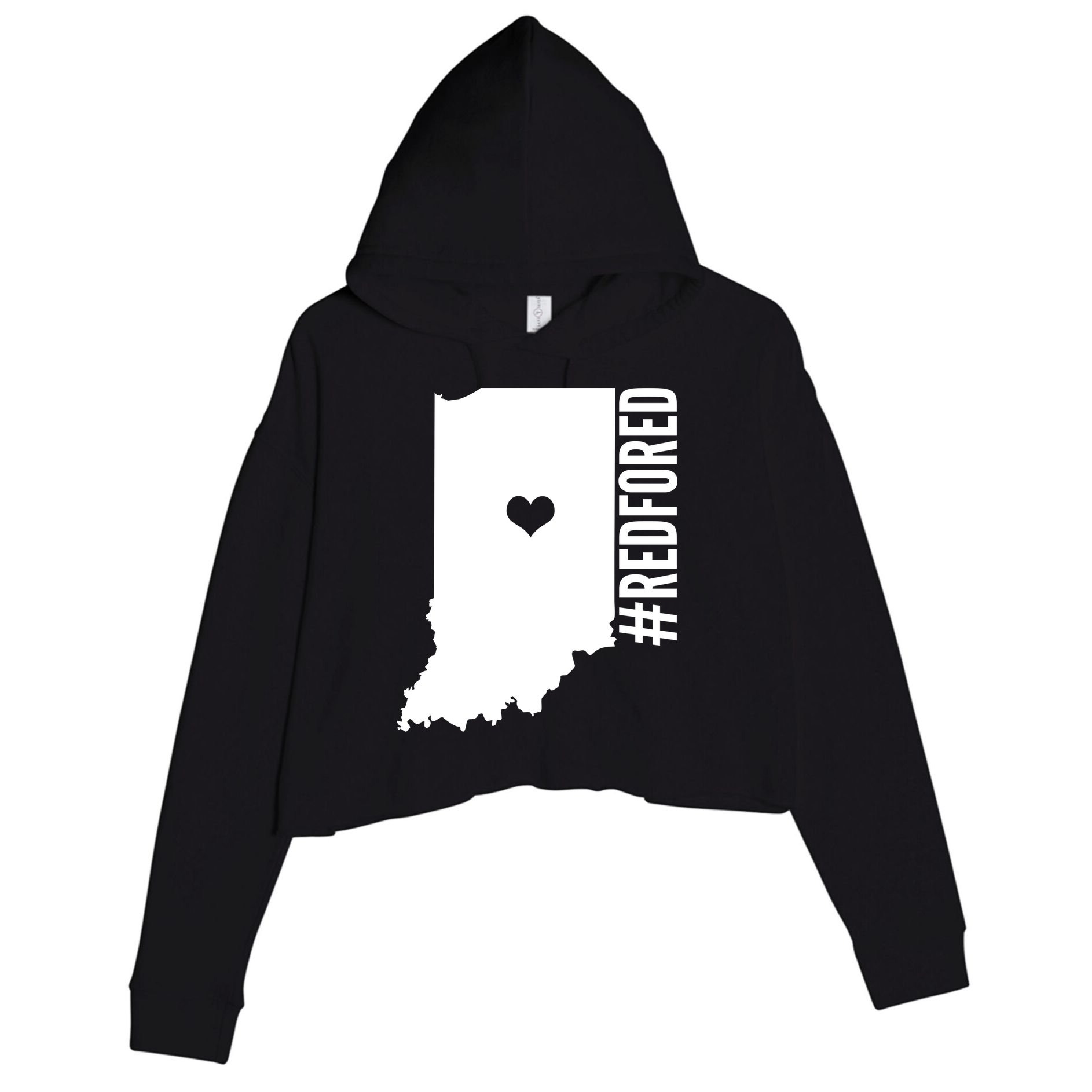 RED For ED Indiana Education Crop Fleece Hoodie