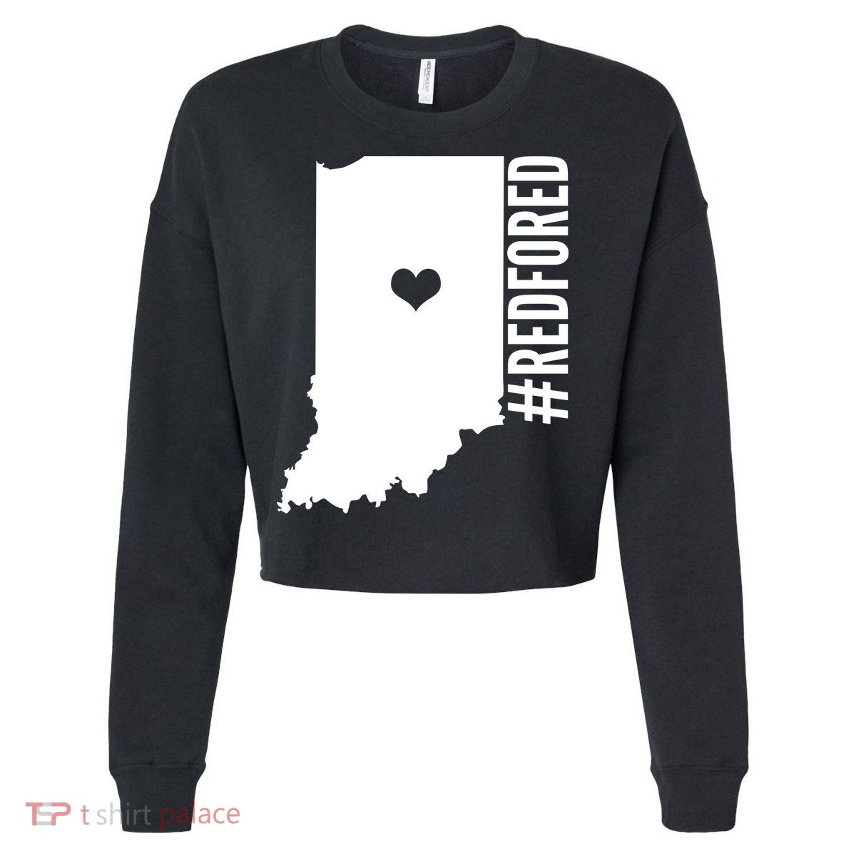 RED For ED Indiana Education Cropped Pullover Crew