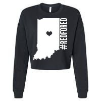RED For ED Indiana Education Cropped Pullover Crew