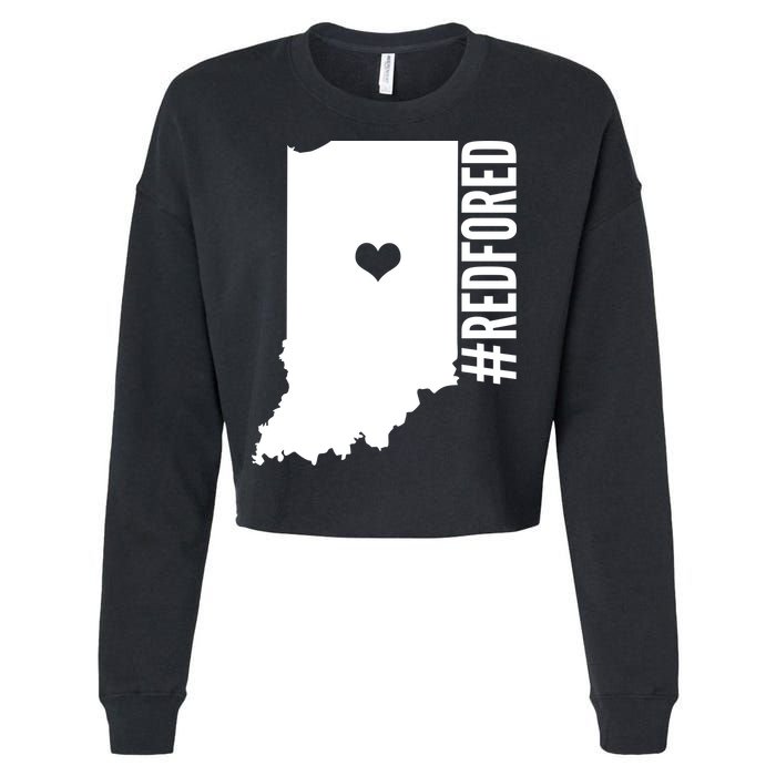 RED For ED Indiana Education Cropped Pullover Crew