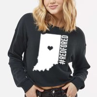 RED For ED Indiana Education Cropped Pullover Crew