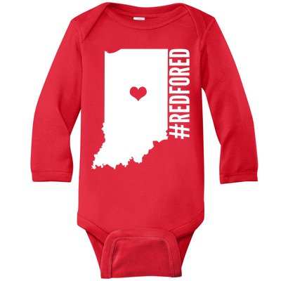 RED For ED Indiana Education Baby Long Sleeve Bodysuit