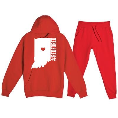 RED For ED Indiana Education Premium Hooded Sweatsuit Set