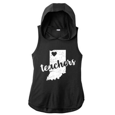 Red For Ed Indiana Teachers Ladies PosiCharge Tri-Blend Wicking Draft Hoodie Tank