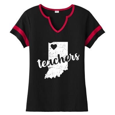 Red For Ed Indiana Teachers Ladies Halftime Notch Neck Tee