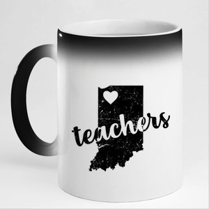 Red For Ed Indiana Teachers 11oz Black Color Changing Mug