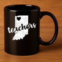 Red For Ed Indiana Teachers 11oz C Handle Ceramic Mug