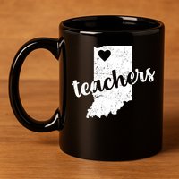 Red For Ed Indiana Teachers 11oz C Handle Ceramic Mug