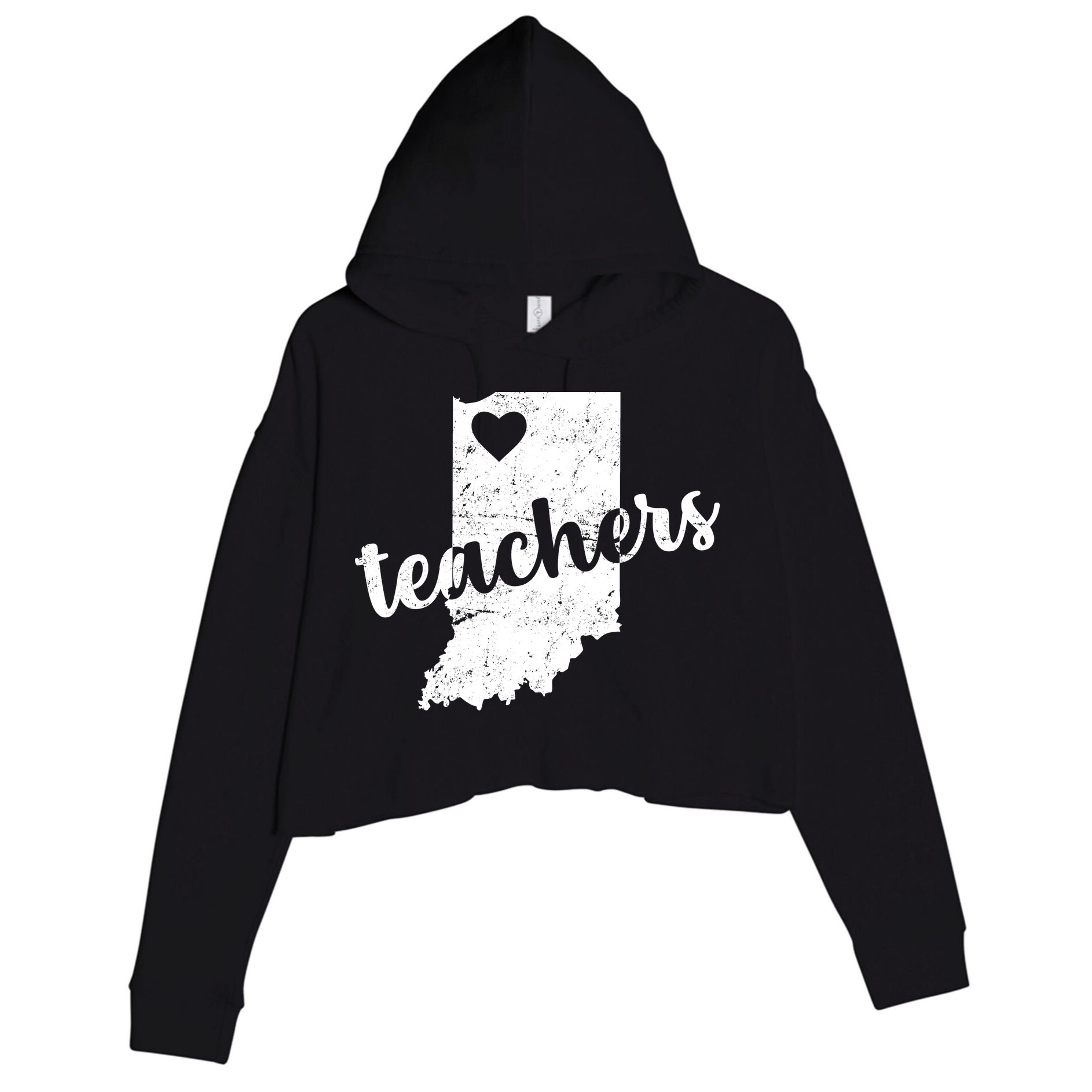 Red For Ed Indiana Teachers Crop Fleece Hoodie
