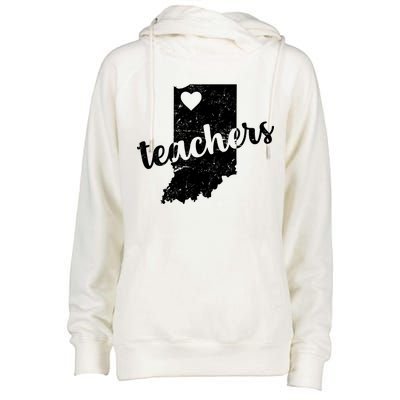 Red For Ed Indiana Teachers Womens Funnel Neck Pullover Hood