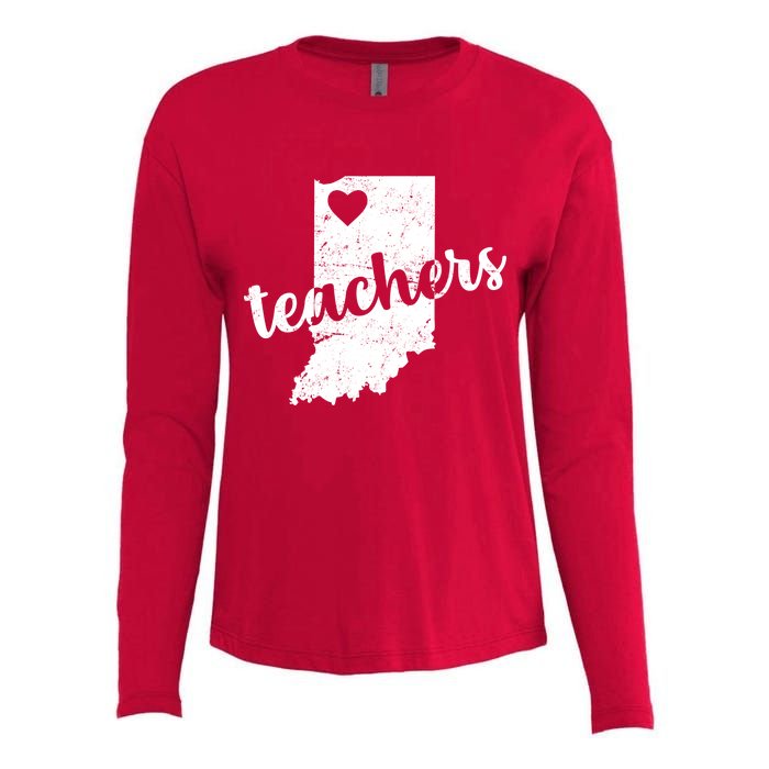 Red For Ed Indiana Teachers Womens Cotton Relaxed Long Sleeve T-Shirt