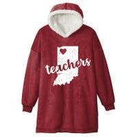 Red For Ed Indiana Teachers Hooded Wearable Blanket