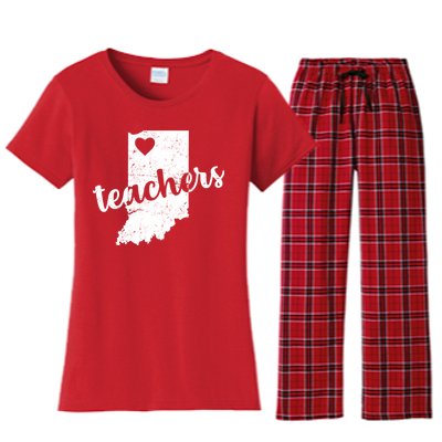 Red For Ed Indiana Teachers Women's Flannel Pajama Set