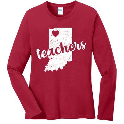 Red For Ed Indiana Teachers Ladies Long Sleeve Shirt