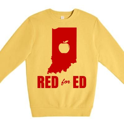 Red For Ed Indiana Teachers Apple Premium Crewneck Sweatshirt