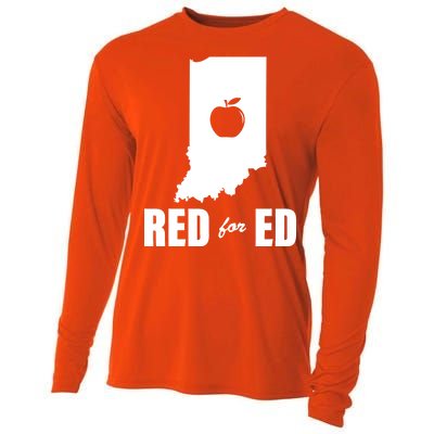 Red For Ed Indiana Teachers Apple Cooling Performance Long Sleeve Crew