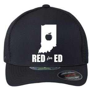 Red For Ed Indiana Teachers Apple Flexfit Unipanel Trucker Cap