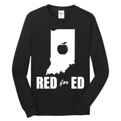 Red For Ed Indiana Teachers Apple Tall Long Sleeve T-Shirt