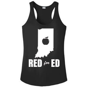 Red For Ed Indiana Teachers Apple Ladies PosiCharge Competitor Racerback Tank