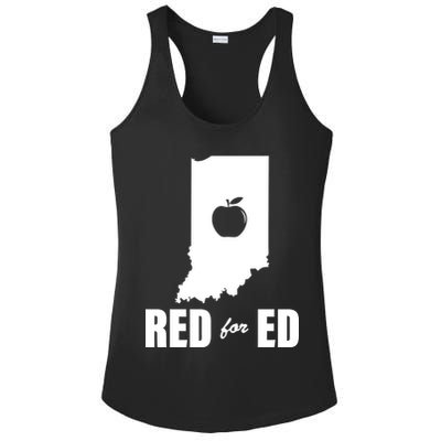 Red For Ed Indiana Teachers Apple Ladies PosiCharge Competitor Racerback Tank