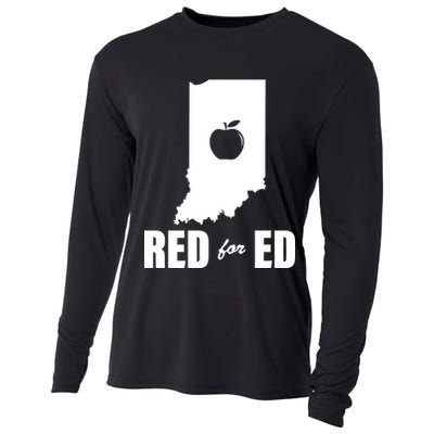 Red For Ed Indiana Teachers Apple Cooling Performance Long Sleeve Crew