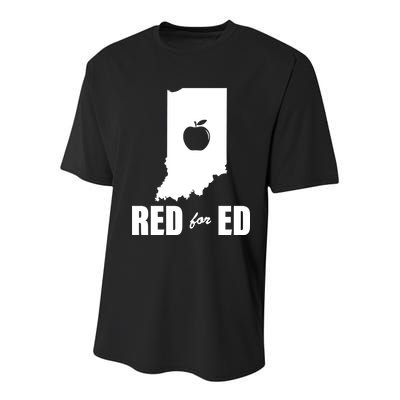 Red For Ed Indiana Teachers Apple Youth Performance Sprint T-Shirt