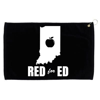 Red For Ed Indiana Teachers Apple Grommeted Golf Towel