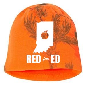 Red For Ed Indiana Teachers Apple Kati - Camo Knit Beanie