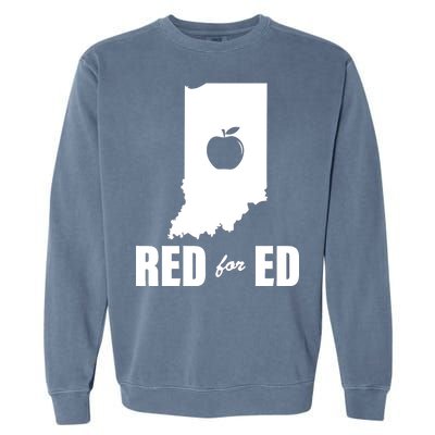 Red For Ed Indiana Teachers Apple Garment-Dyed Sweatshirt