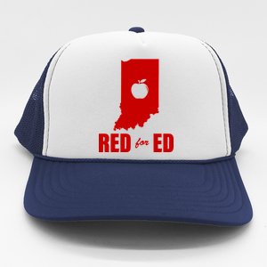 Red For Ed Indiana Teachers Apple Trucker Hat