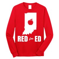 Red For Ed Indiana Teachers Apple Long Sleeve Shirt