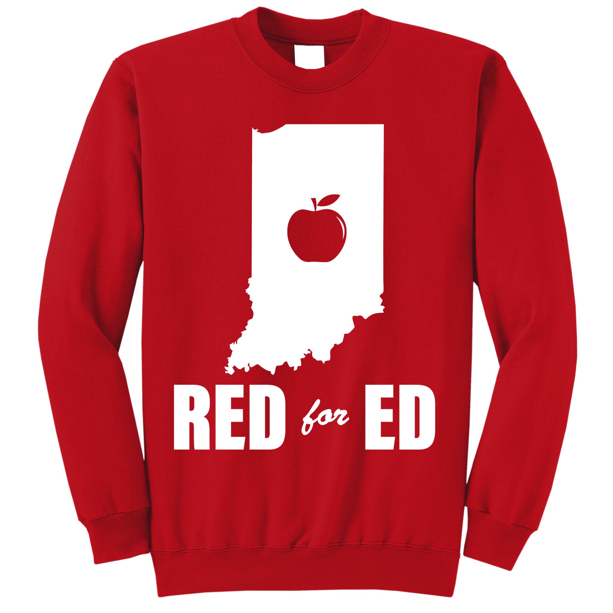 Red For Ed Indiana Teachers Apple Sweatshirt