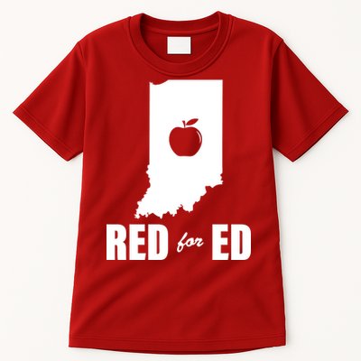 Red For Ed Indiana Teachers Apple Tall T-Shirt