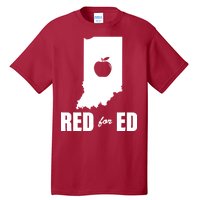 Red For Ed Indiana Teachers Apple Tall T-Shirt