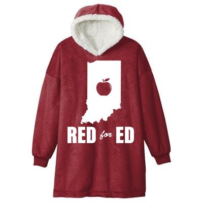 Red For Ed Indiana Teachers Apple Hooded Wearable Blanket