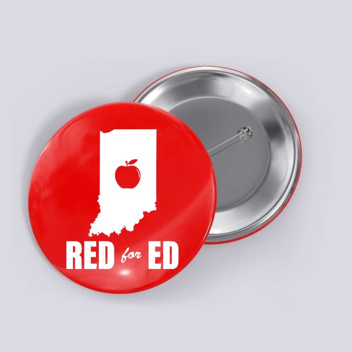 Red For Ed Indiana Teachers Apple Button