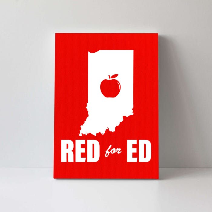 Red For Ed Indiana Teachers Apple Canvas