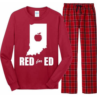 Red For Ed Indiana Teachers Apple Long Sleeve Pajama Set