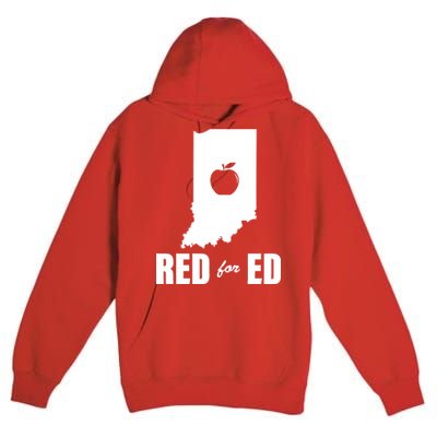 Red For Ed Indiana Teachers Apple Premium Pullover Hoodie