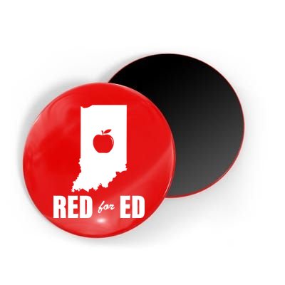 Red For Ed Indiana Teachers Apple Magnet