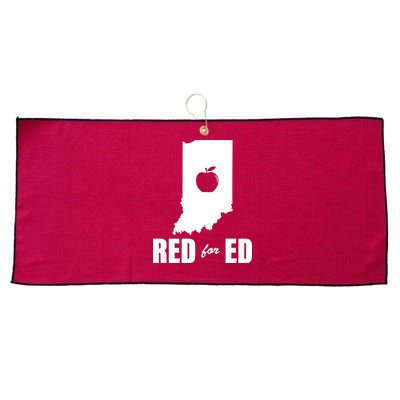 Red For Ed Indiana Teachers Apple Large Microfiber Waffle Golf Towel